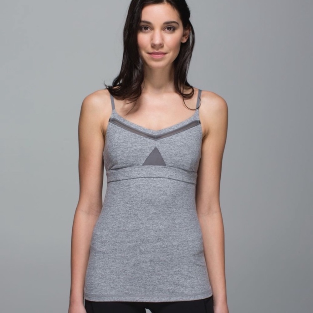Lululemon Just Breathe Heathered Gray Tank Size 6